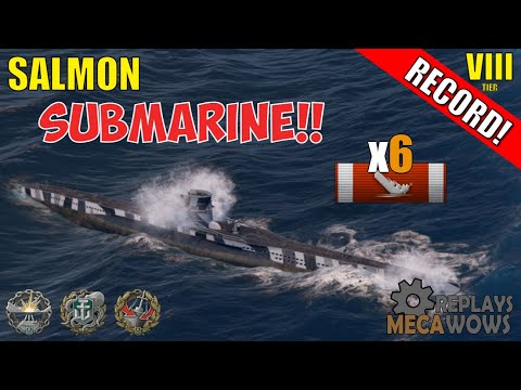SUBMARINE Salmon 6 Kills & 108k Damage | World of Warships Gameplay