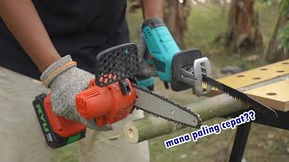 Download lagu mini chainsaw vs reciprocating saw, apa bedanya??   uji coba buat potong bambu.. mp3