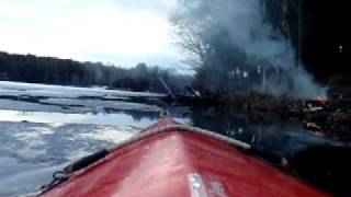 preview picture of video 'Kayak - Breaking Ice - April 2 2009'