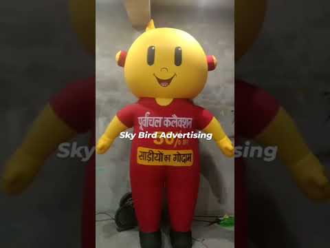 Nylon Red Inflatable Standing Cartoon