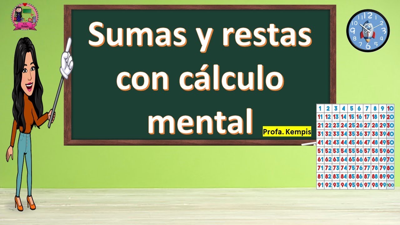 Addition and subtraction with mental calculation in the ordered numbers table