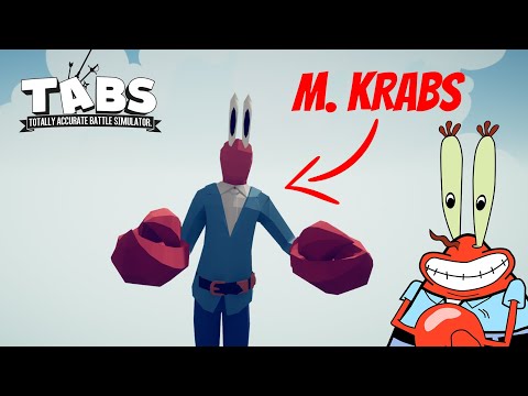 M. KRABS (SpongeBob) vs All Factions ► Totally Accurate Battle Simulator (TABS UNIT CREATOR)