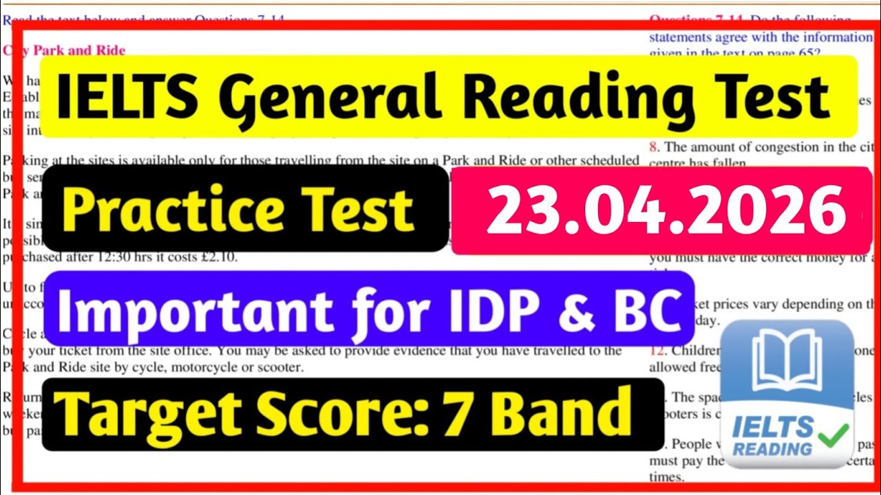 IELTS Reading General Training Practice Test 2026 With Answers | IELTS Reading Test General Training