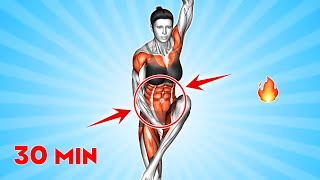 ➜ 21-Day Standing Abs Challenge to Flatten Your Stomach | Easy Belly Fat Workout Women Can Do Daily