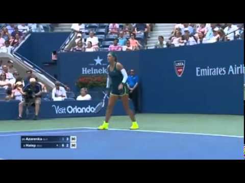 Victoria Azarenka vs Simona Halep, US Open 2015, 2nd set Highlights