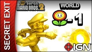 New Super Mario Bros. 2 - Secret Exit Guide - World Flower-1 - Walkthrough