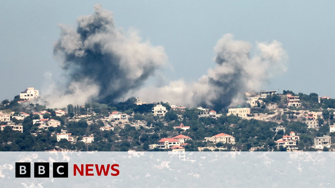 Israel carries out 'extensive' strikes in Lebanon as UK nationals told to leave | BBC News