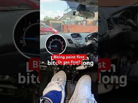 Do you get the biting point first or press the gas first? #drivingtest #manualcar