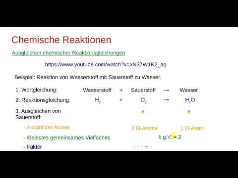 Ausgleichen chemischer Reaktionsgleichungen (Oxidation)