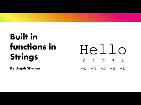 Built In Functions In Strings Strings In Python Python Lectures