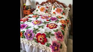 Nice bedsheet crochet wool ideas #shorts AIBestCrochet