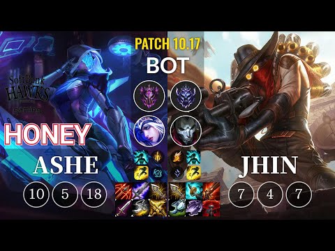 SHG Honey Ashe vs Jhin Bot - KR Patch 10.17