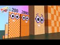 Numberblocks Comparison 2 20 200 2000 20,000 to 2,000,000 Standing Tall Number Pattern