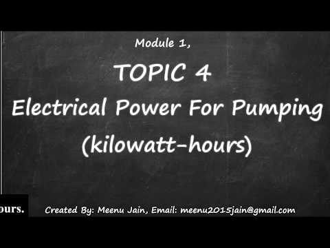 Electrical Power of Pump (Topic 4 Module 1) Calculation || Math for Water and wastewater treatment