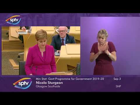 First Minister Statement: Scottish Government’s Programme for Government 2019-2 - 3 September 2019