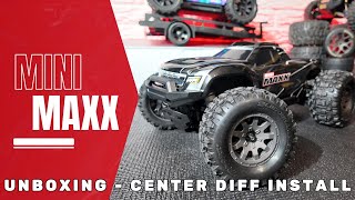 Traxxas Mini Maxx Unboxing and Center Differential Mod Install