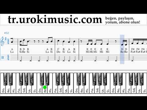 Piyano dersleri (sağ el) LSD - Thunderclouds ft. Sia, Diplo, Labrinth Notalar Eğitim um-i723