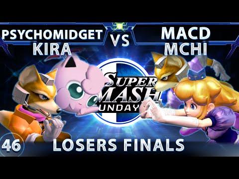 SSS 46 - Psychomidget & Kira (Red) Vs. MacD & Mchi (Blue) SSBM Losers Finals - Smash Melee