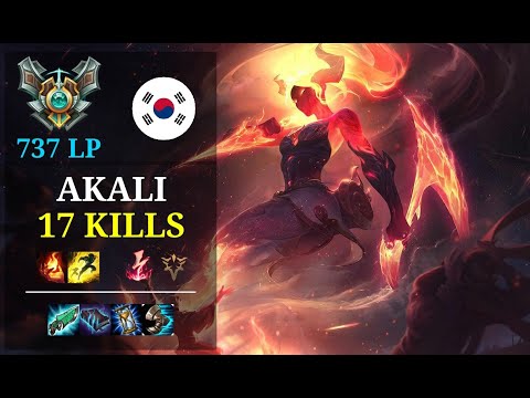 Akali Mid vs Sylas - 17 kills - 영리한 소년1 KR Grandmaster (737 LP) Patch 10.22