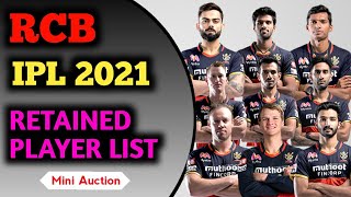 IPL 2021 - Royal Challengers Bangalore Retain Player list |RCB retained players 2021| ipl auction