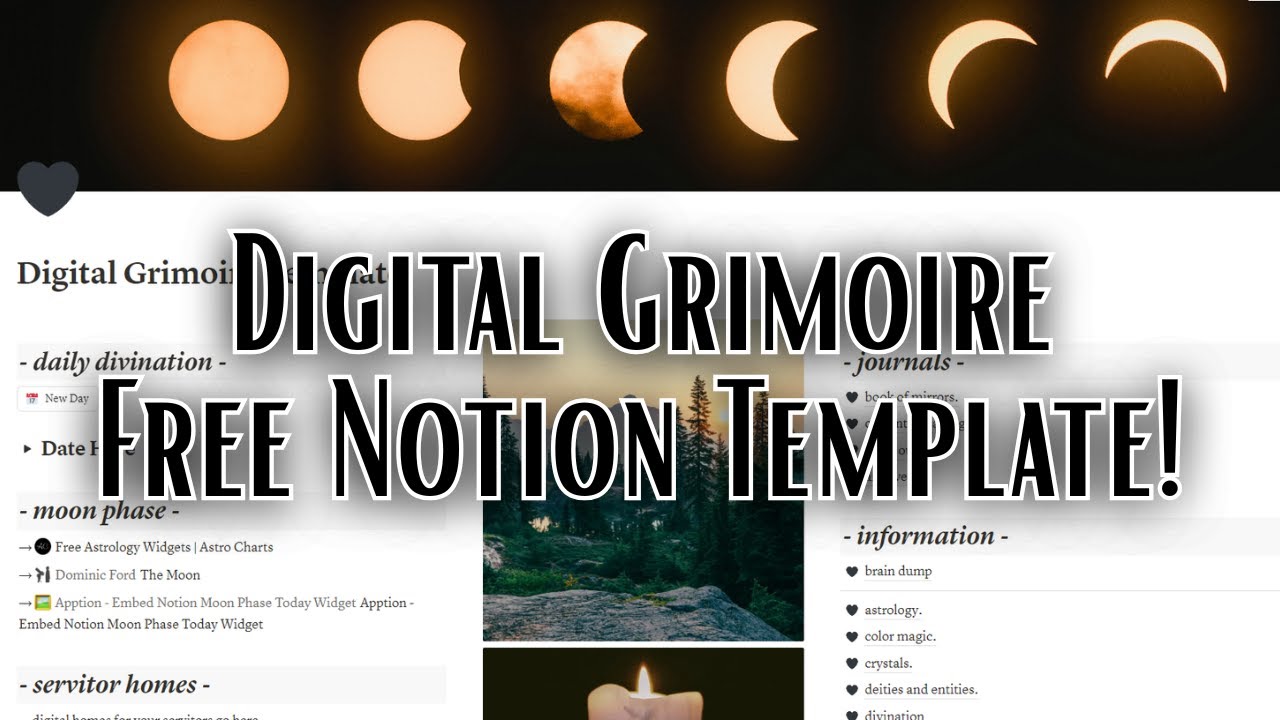 Digital Grimoire Notion Template It #39 s Free Recommendations The