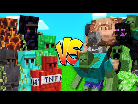 ALL GOLEM vs ALL MUTANT MOBS in Minecraft