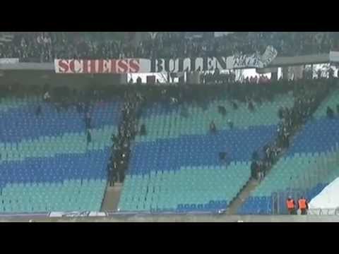 Hansa Fans nach 7 Minuten - Red Bull Leipzig vs. FC Hansa Rostock // 23.11.2013