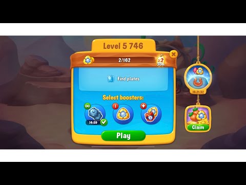 Fishdom mobile mini game. Level 5746 find plates
