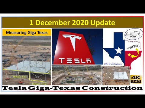 Tesla Gigafactory Texas 1 December 2020 Cyber Truck & Model Y Factory Construction Update (09:00 AM)