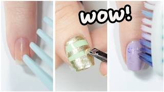 NAIL HACKS EVERYONE SHOULD KNOW 💅🏻 Nail Art Designs Using Household Items!