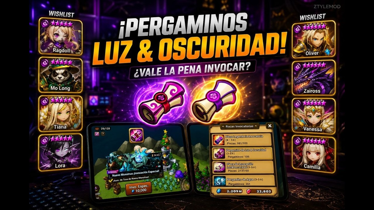 Summoners War Invocacion Pergaminos Luz y Oscuridad +100