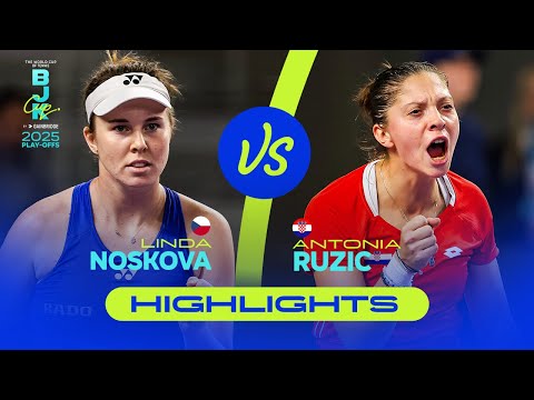 Linda Noskova (CZE) vs Antonia Ruzic (CRO) | 2025 BJK Cup Play-offs | Match Highlights