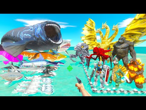 Fps Avatar Rescues Kaiju Monsters and Fights Sea Monsters - Animal Revolt Battle Simulator