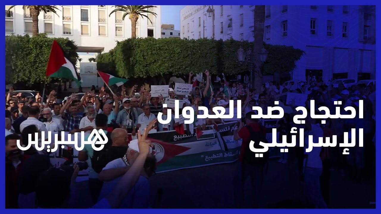 مواطنون يحتجون ضد العدوان الإسرائيلي على قطاع غزة thumbnail