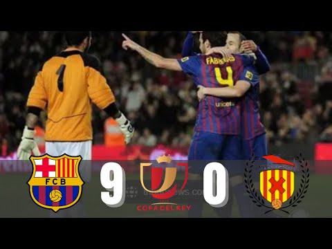 Barcelona 9 x 0 Hospitalet * Copa del Rey 11/12 Resumen y Goles