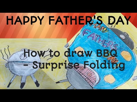 How To Draw A Father's Day BBQ - Folding Surprise l...