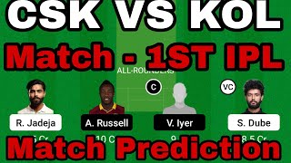 csk vs kol dream11 team playing11 match prediction| csk vs kol dream11 prediction|csk vs kol dream11