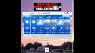 Pleasant weather continues as students head back to school