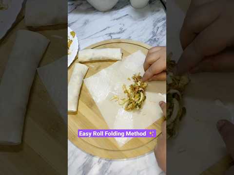 Easy Roll Folding Method | Ramadan 2023 #shorts #roll #ramadan #food