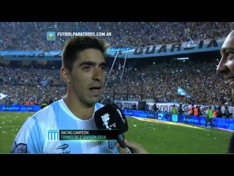 Díaz:"La gente se lo merece" Racing 1 - Godoy Cruz 0. Fecha 19. Torneo Primera División 2014. FPT