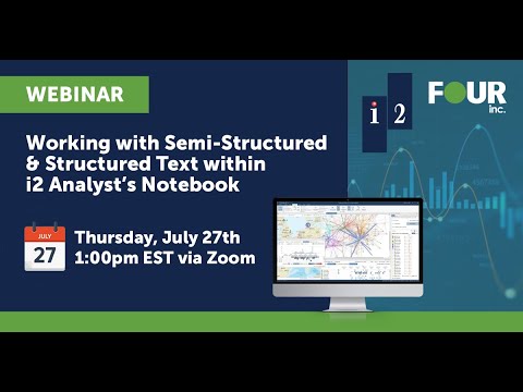 WEBINAR Working with Semi Structured & Structured Text within i2 Analyst’s Notebook