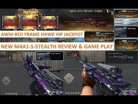 CROSSFIRE PH NEW M4A1-S-STEALTH REVIEW & AWM RED FRAME HAWK VIP JACKPOT