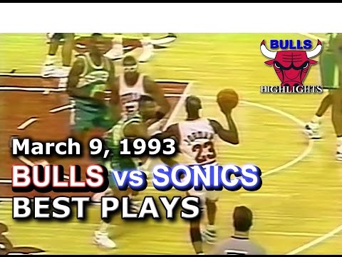 March 09 1993 Bulls vs Sonics highlights