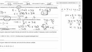 MAT1033 2.5 (MML Practice Test 1 Review)