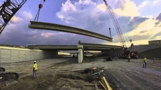 preview picture of video 'U.S. 31 and Main St. Roundabout Interchange Beam Setting'