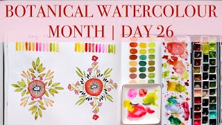 🎉🎉 BOTANICAL Watercolour Month Day 26 | Step by Step Tutorial JUL 2024