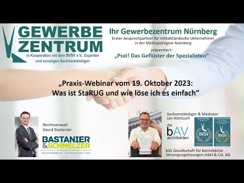 BVSV GWZ Nürnberg informiert: "Was ist StaRUG und wie könnte eine Lösung aussehen!?"