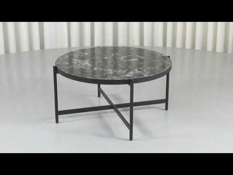 Table basse Abee Imitation marbre noir / Noir