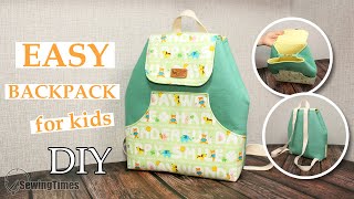 DIY EASY BACKPACK for KIDS | Cute Backpack Simple Way Sewing Tutorial [sewingtimes]