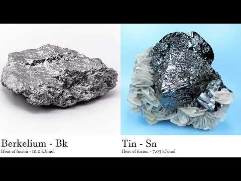 Berkelium - Bk vs Tin - Sn Comparing Element attributes Atoms